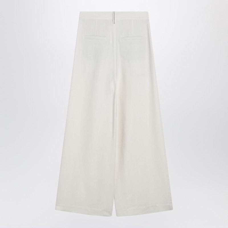 Ecru sartorial wrap trousers