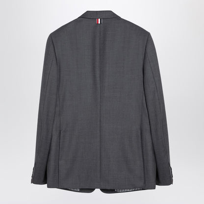 Grey Single-Breasted Jacket In Wool