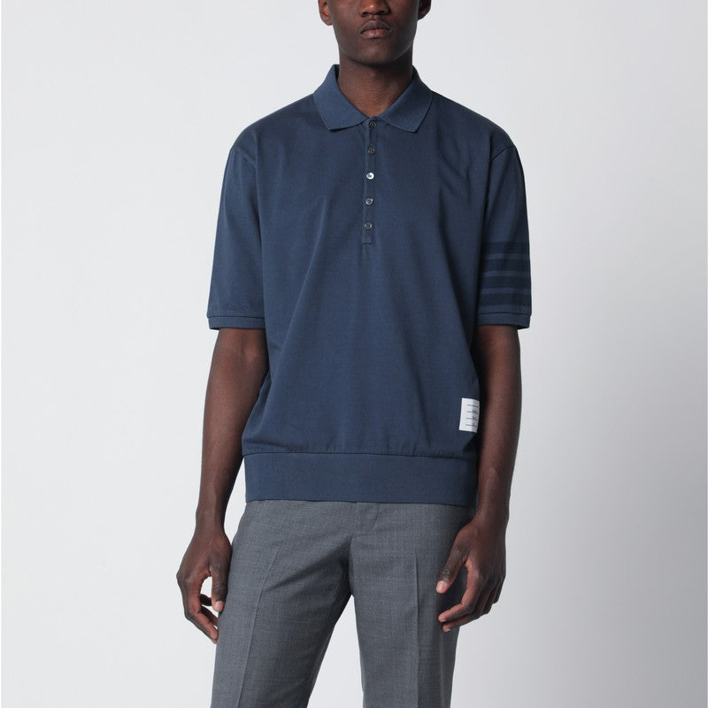 Navy blue cotton polo shirt