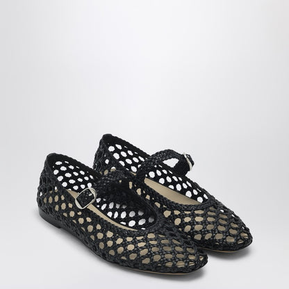 Woven Mary Jane Ballerina Black