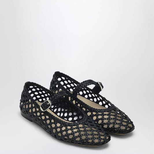 Woven Mary Jane Ballerina Black