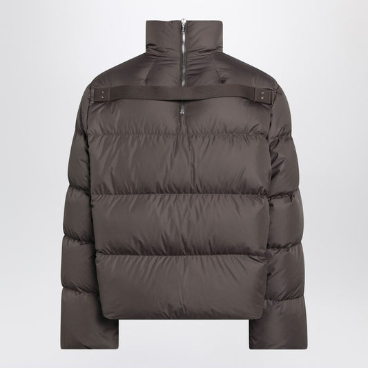 Mud-colored zip-up down jacket