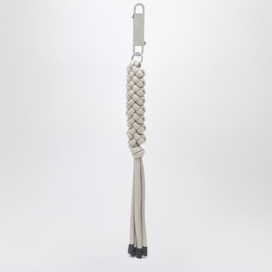 Interwoven key holder in pearl color