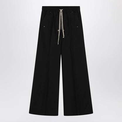 Wide Bela Trousers In Black Cotton Poplin
