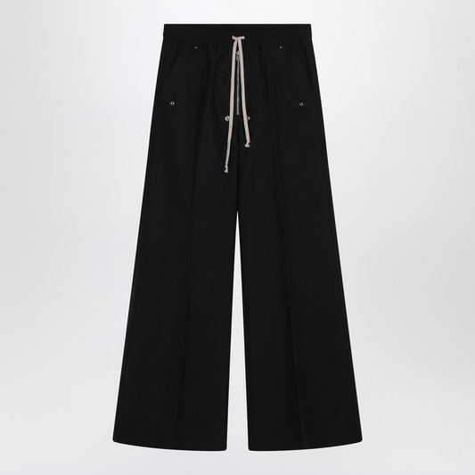 Wide Bela Trousers In Black Cotton Poplin