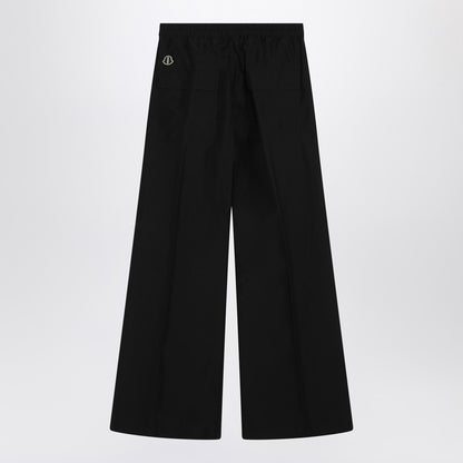 Wide Bela Trousers In Black Cotton Poplin