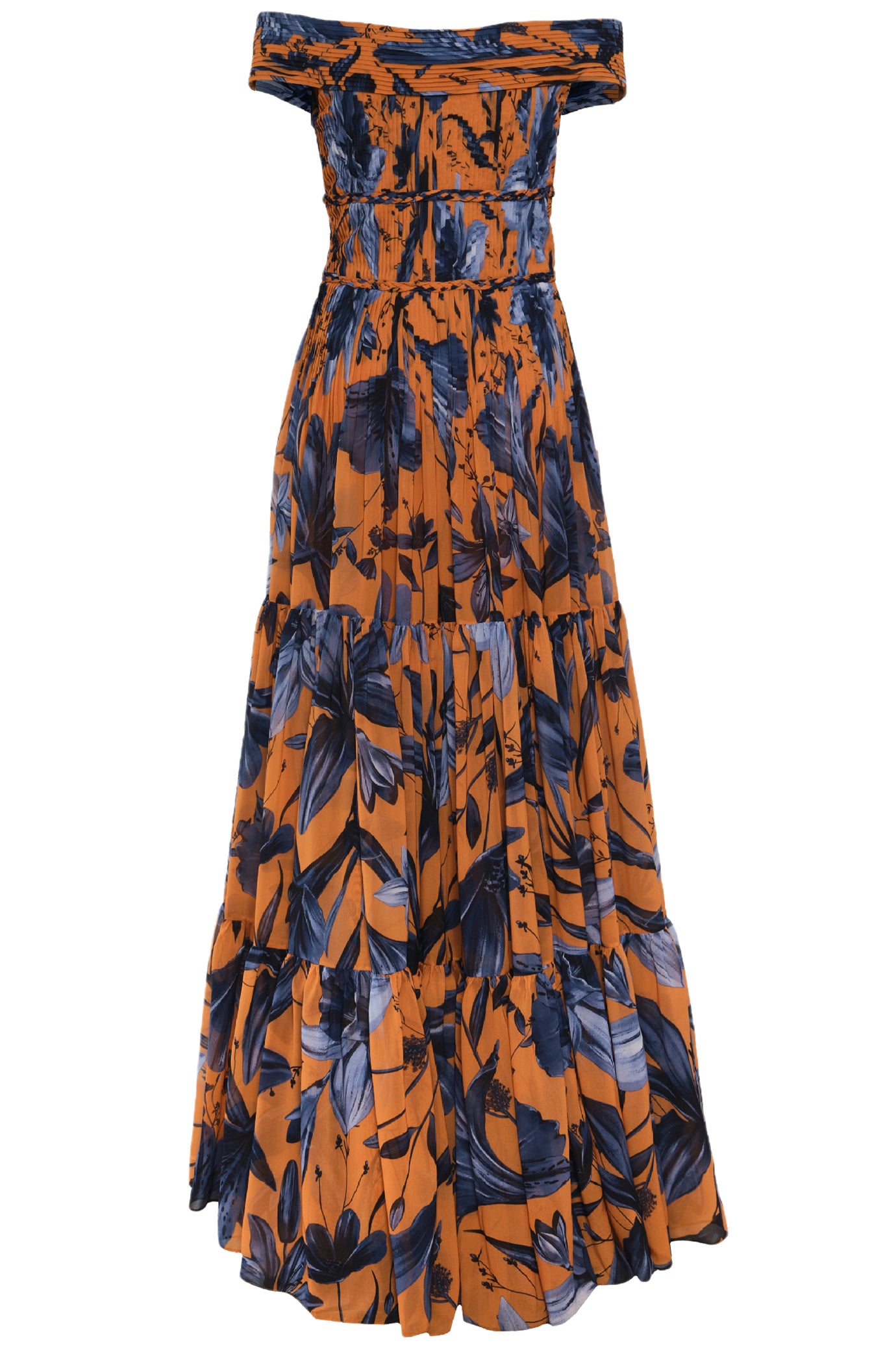 MAGDALENA PLEATED CHIFFON MAXI DRESS