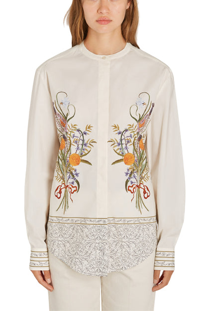 MARIGOLD BOUQUETS POPELINE BLOUSE