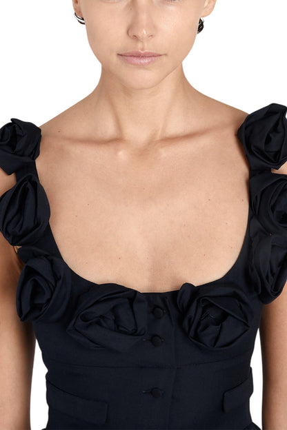 MAXI POPELINE DRESS WITH ROSES