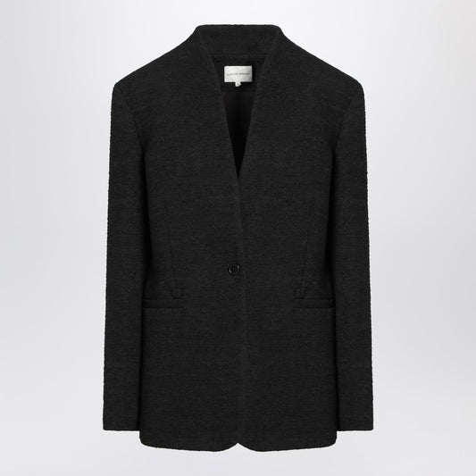 Black Single-breasted Bouclé Jacket