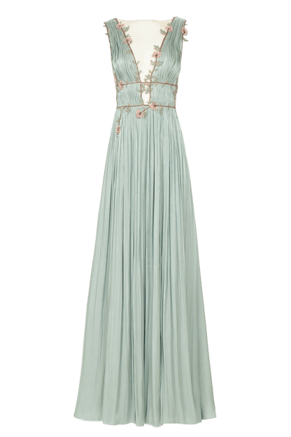 NALINA PINK LUREX GEORGETTE DRAPED GOWN