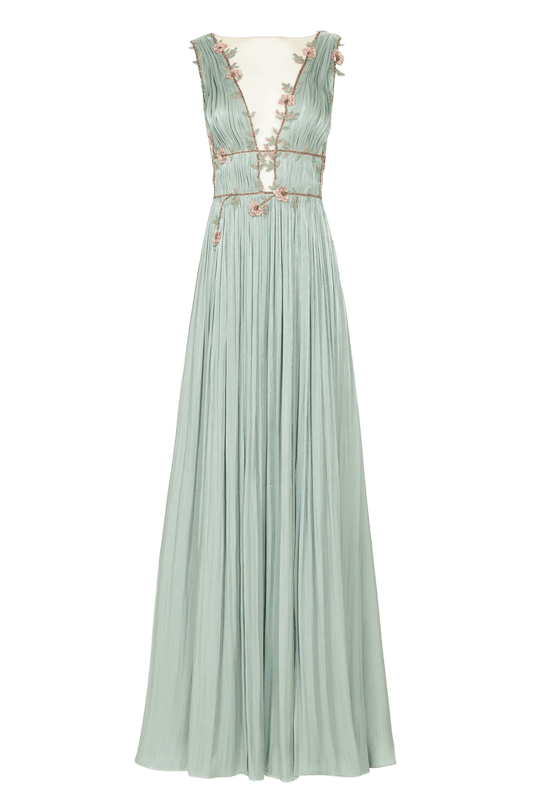 فستان كاريس من الكريب المقطوع