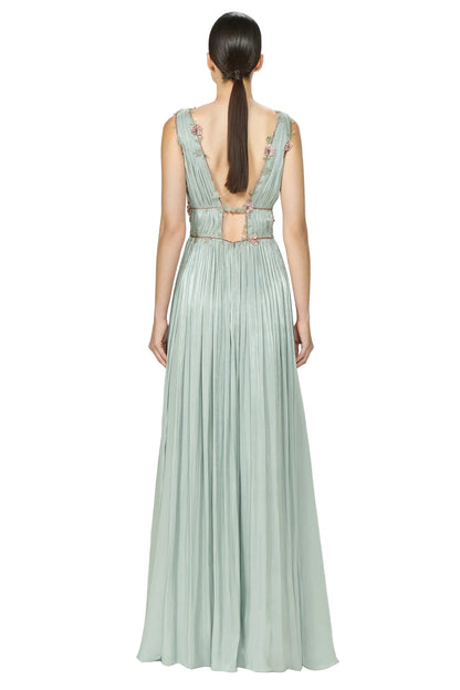 NALINA PINK LUREX GEORGETTE DRAPED GOWN