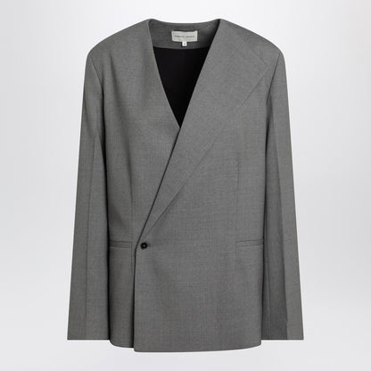 Gray Double-breasted Wool Jacket