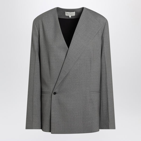 Gray Double-breasted Wool Jacket