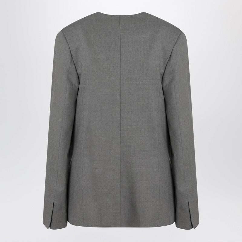 Gray Double-breasted Wool Jacket