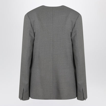 Gray Double-breasted Wool Jacket