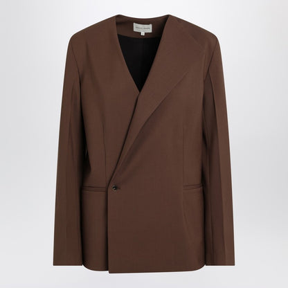 Brown Double-breasted Wool Jacket