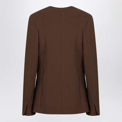 Brown Double-breasted Wool Jacket