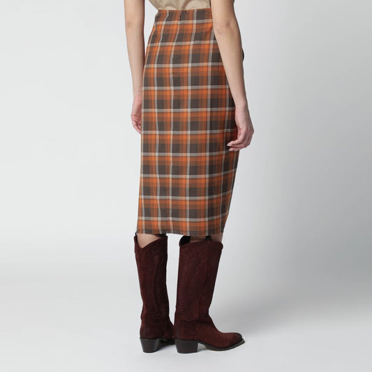 Draped tartan skirt