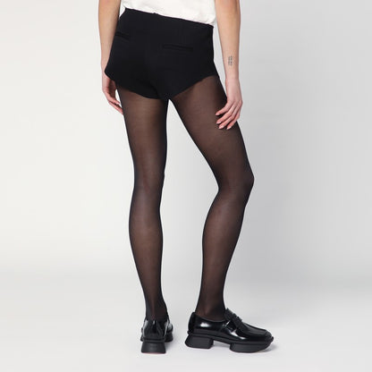 Black Mini Shorts In Wool Blend