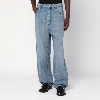 Wide Jeans In Light-washed Denim