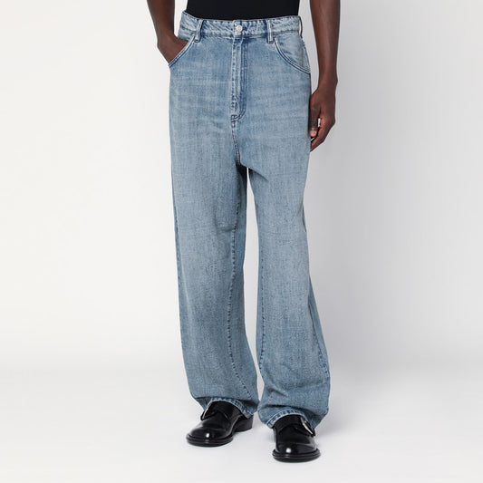 Wide Jeans In Light-washed Denim