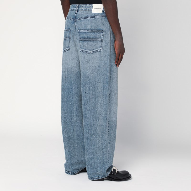 Wide Jeans In Light-washed Denim