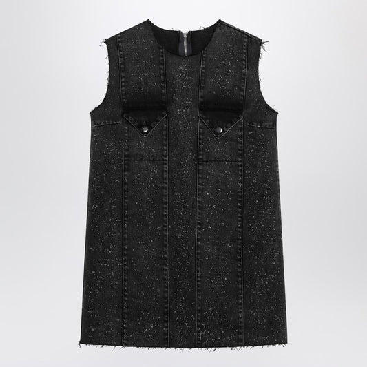 Dark Grey Mini Dress In Denim