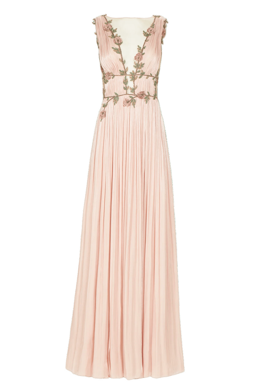 NALINA PINK LUREX GEORGETTE DRAPED GOWN