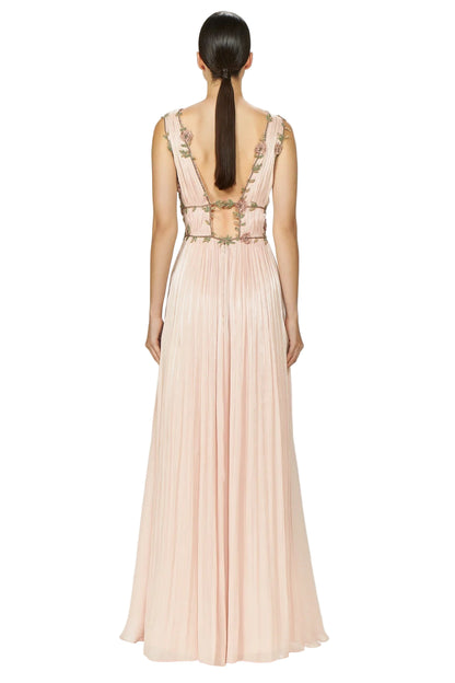 NALINA PINK LUREX GEORGETTE DRAPED GOWN