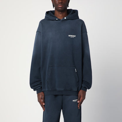 Washed Blue Oversized Hooded Sweatshirt