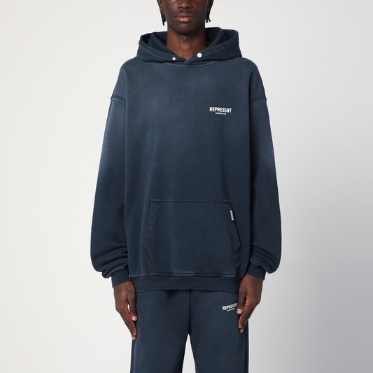 Washed Blue Oversized Hooded Sweatshirt