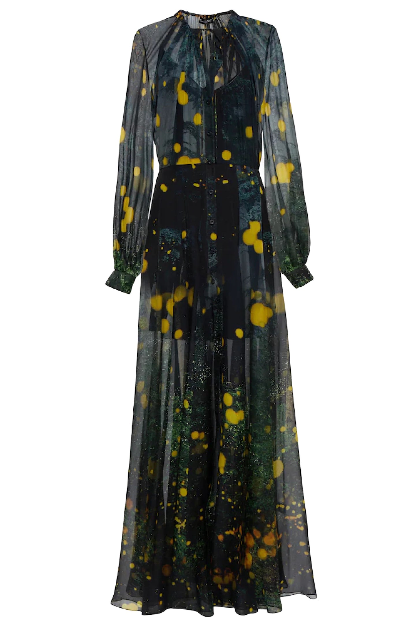 FIREFLY SATIN CHIFFON MAXI DRESS