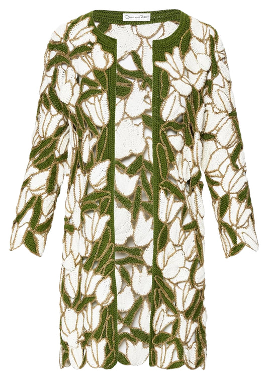 TULIP & LEAVES CROCHET COAT