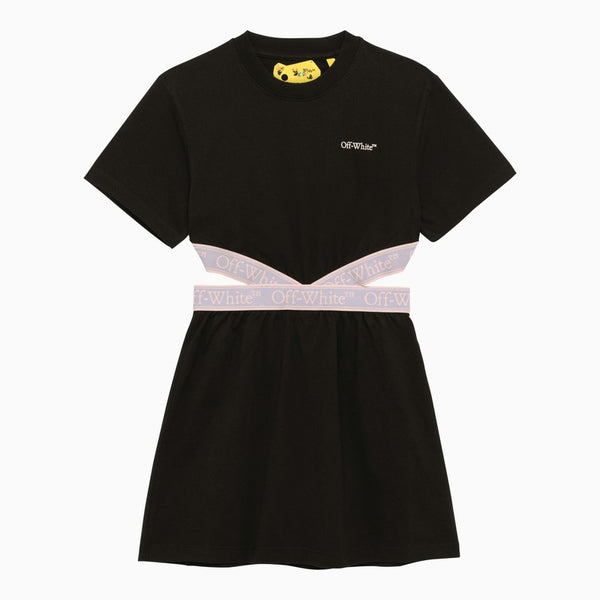 Black Cotton Dress With Bookish Logo