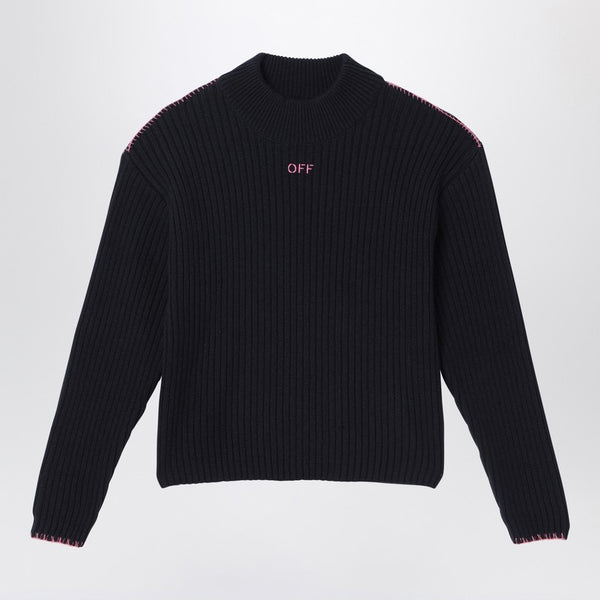 Black Cotton And Wool Jumper