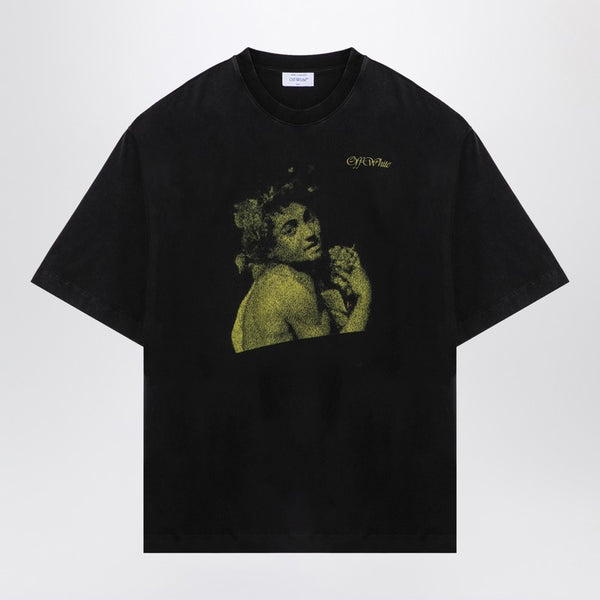 Black Cotton T-shirt With Logo Print