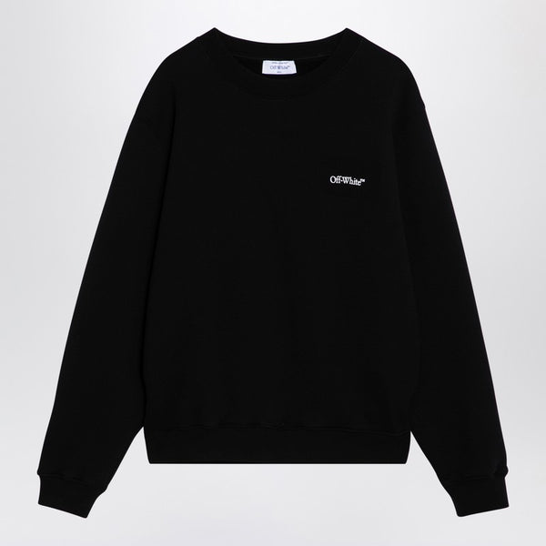 Black Cotton Crew-neck Sweatshirt
