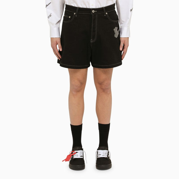 Black Cotton Short With Logo