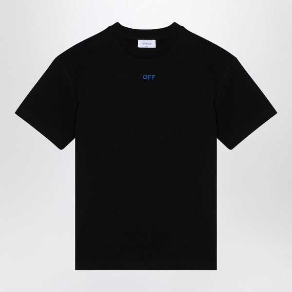 Black Cotton T-Shirt With Logo Embroidery