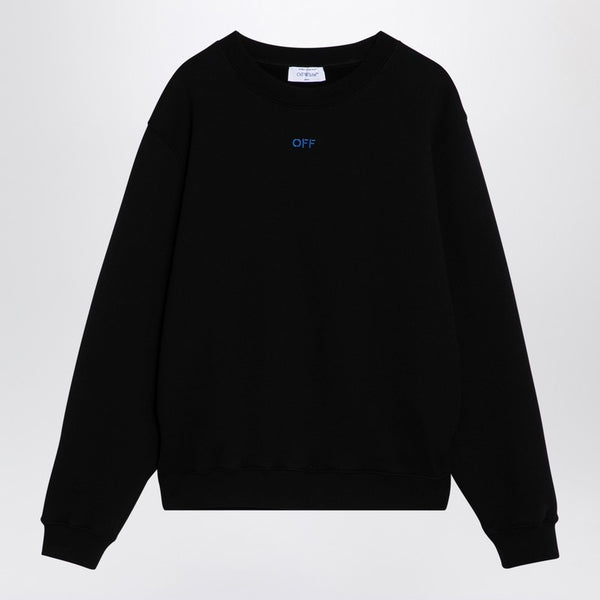 Black Cotton Sweatshirt With Logo Embroidery