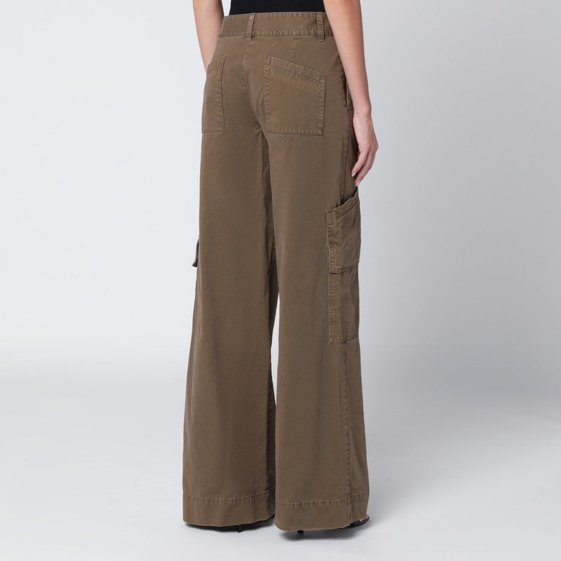 Brown cotton cargo trousers