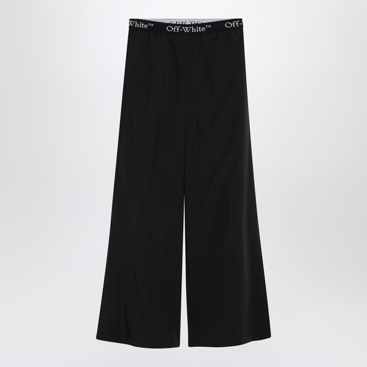 Wide Black Nylon Pants