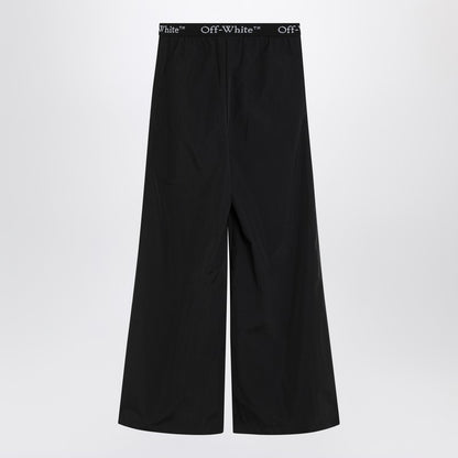 Wide Black Nylon Pants