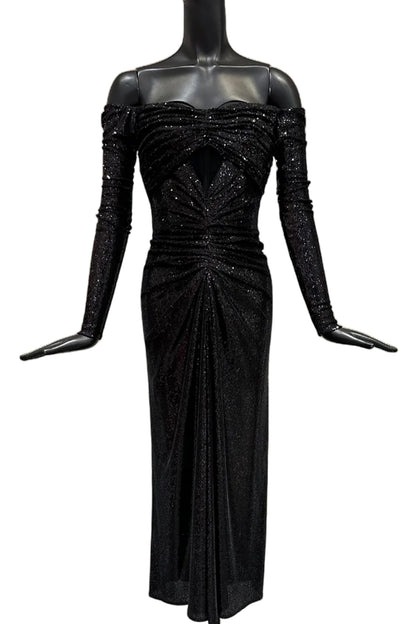 OFF SHOULDER SEQUIN DRESS