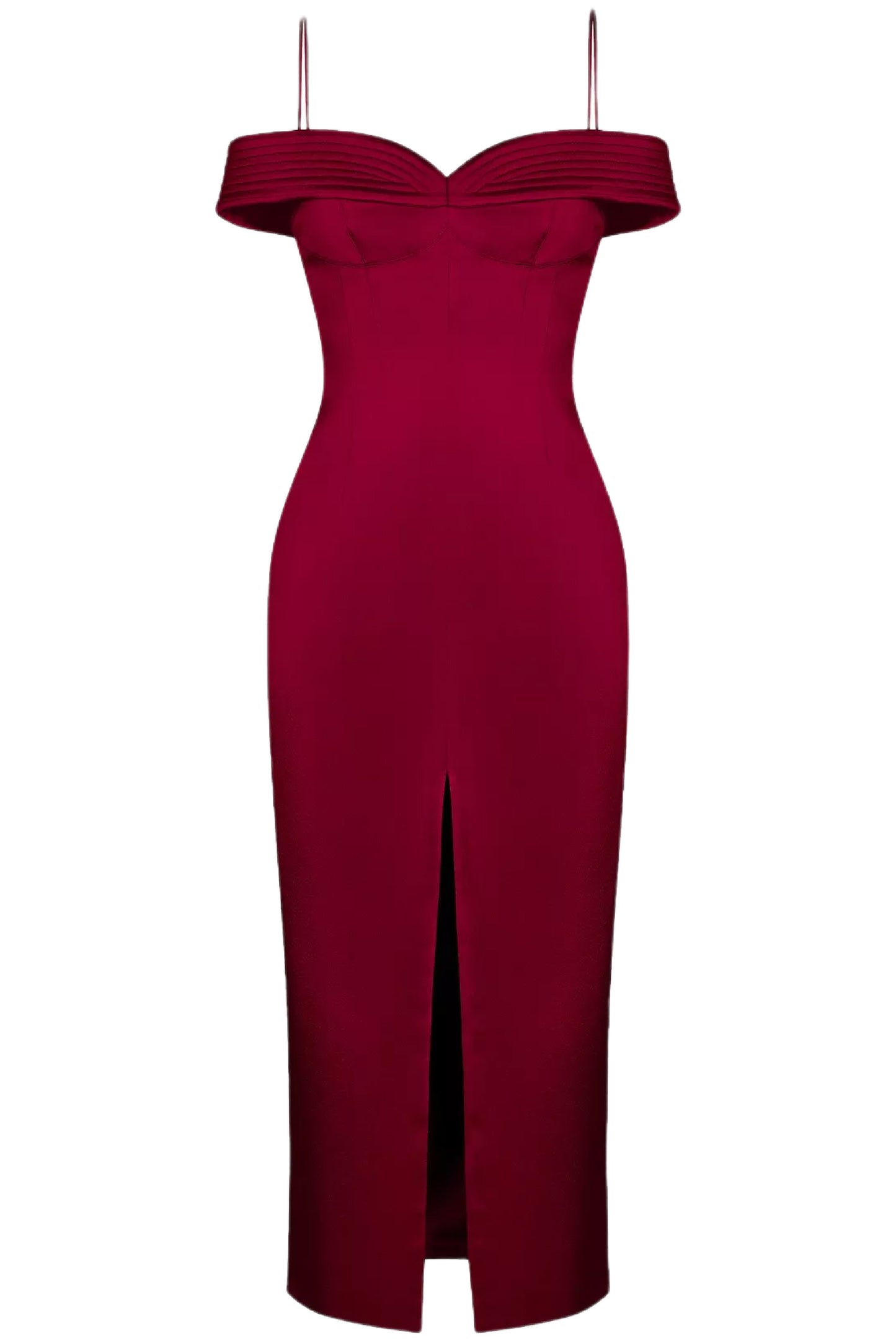 OFF SHOULDER SLEEVELESS MIDI DRESS
