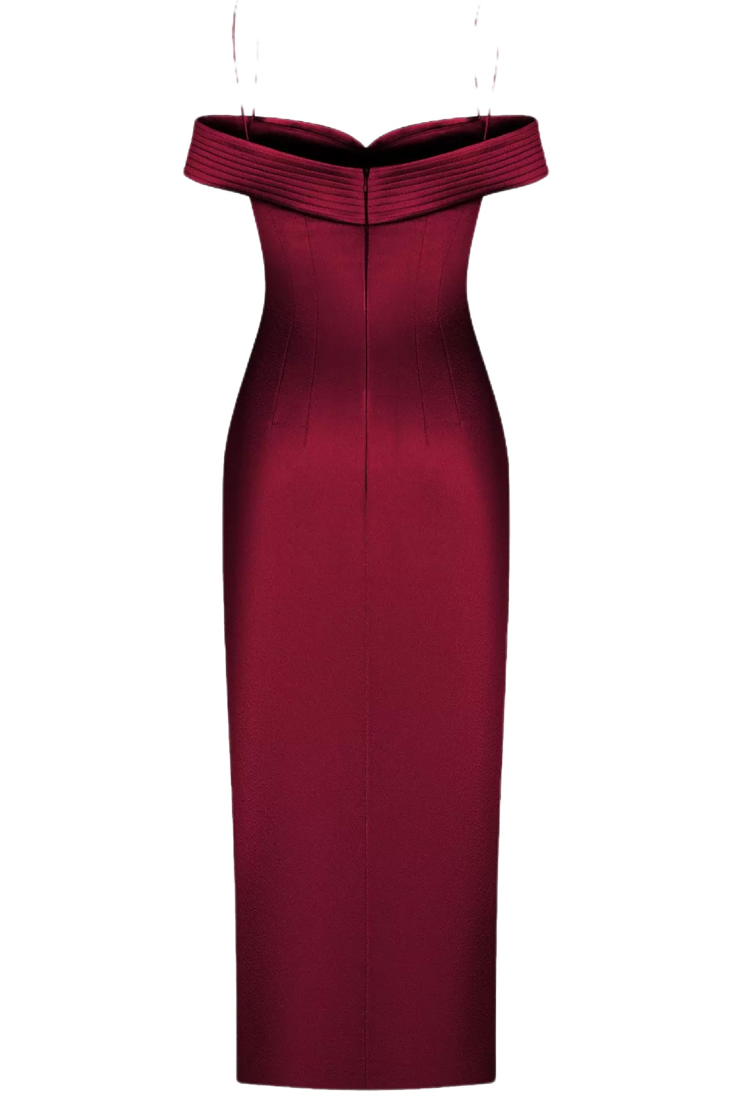 OFF SHOULDER SLEEVELESS MIDI DRESS