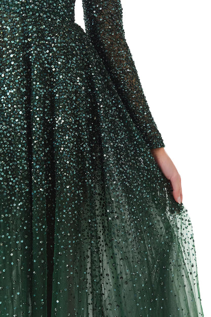 OFF THE SHOULD EREMBROIDERED BALL GOWN