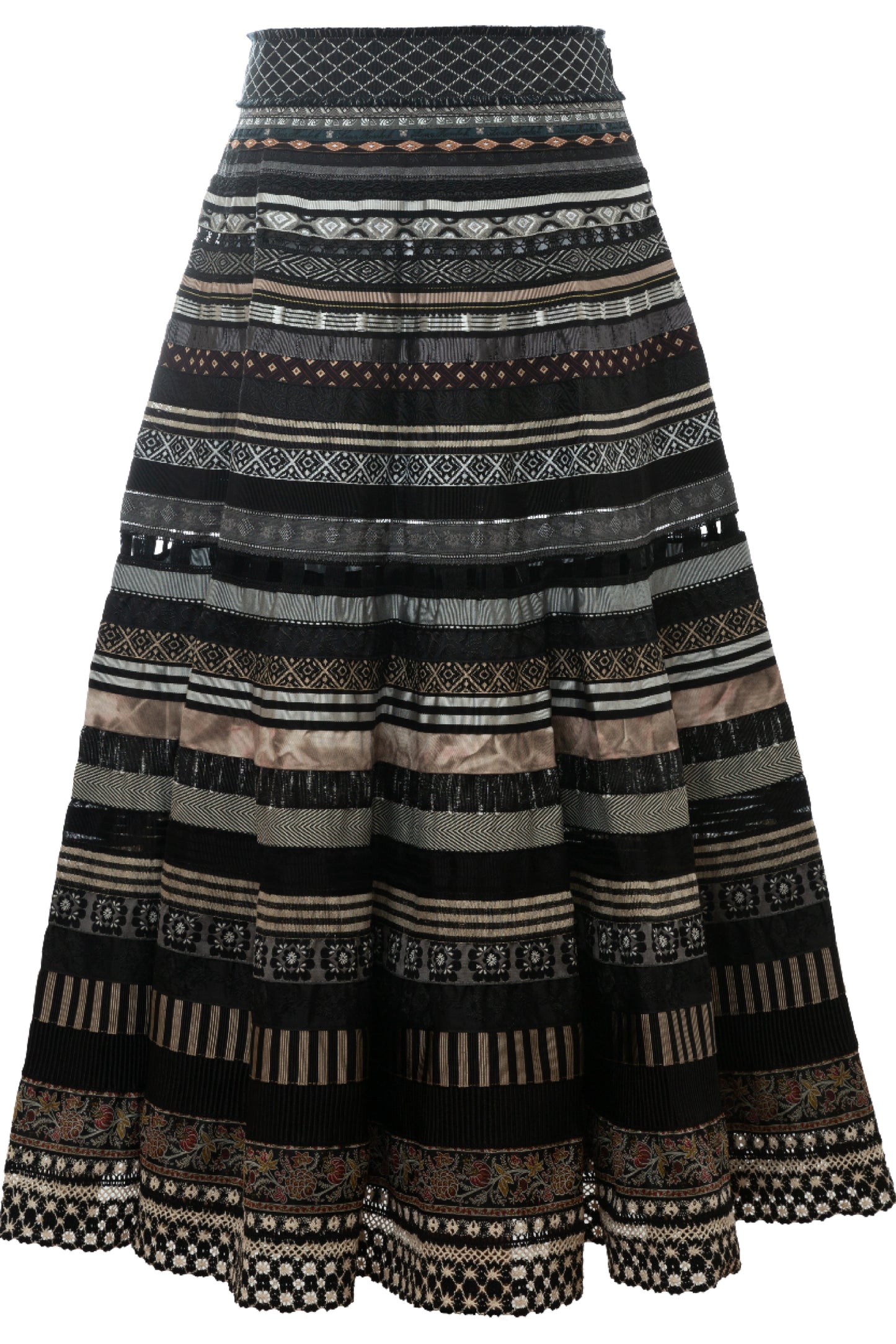 OPULENCE RIBBON SKIRT IN ESPRESSO